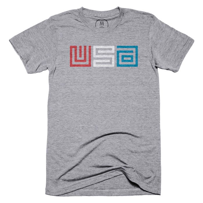 gray t-shirt with a USA design printed on it gray t-shirt with a USA design printed on it