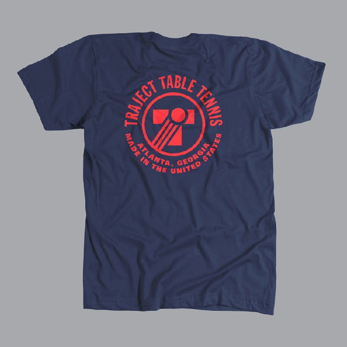navy blue shirt with a red design printed on it navy blue shirt with a red design printed on it
