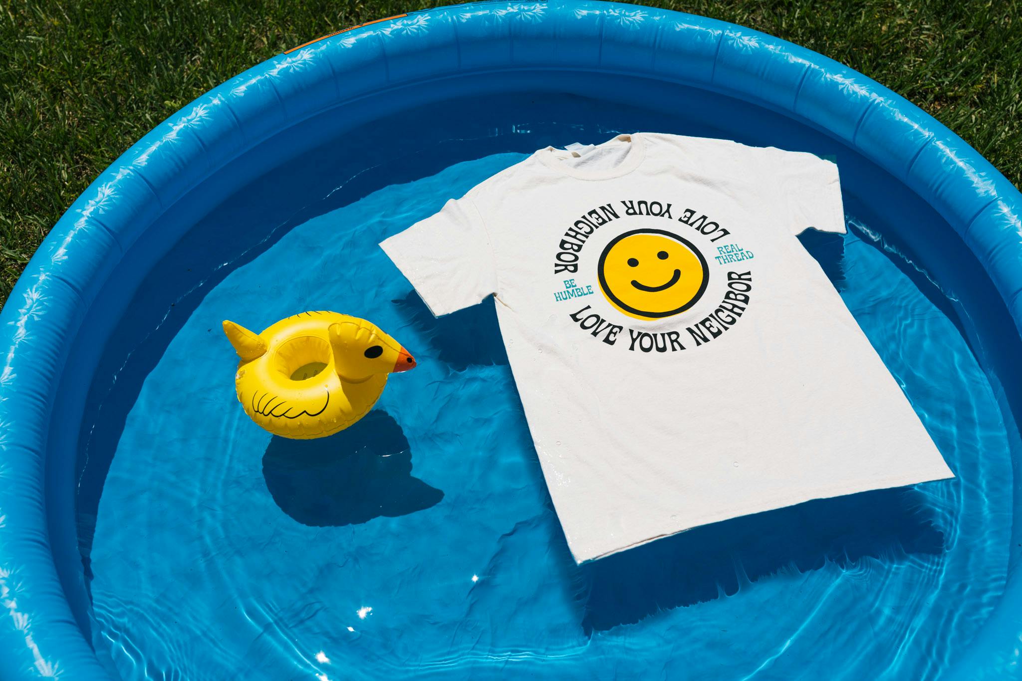 kiddy pool with floating duck and t-shirt kiddy pool with floating duck and t-shirt