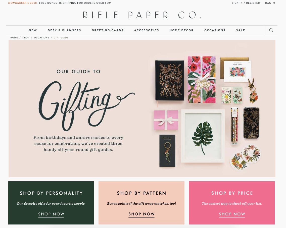 Rifle Paper Co. website capture Rifle Paper Co. website capture