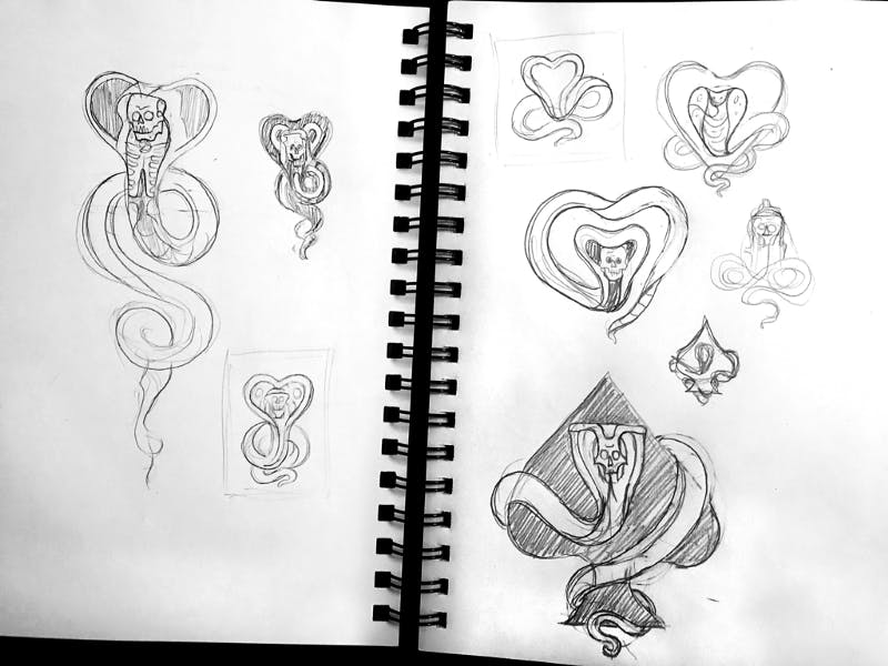 Sketch book with different sketches Sketch book with different sketches